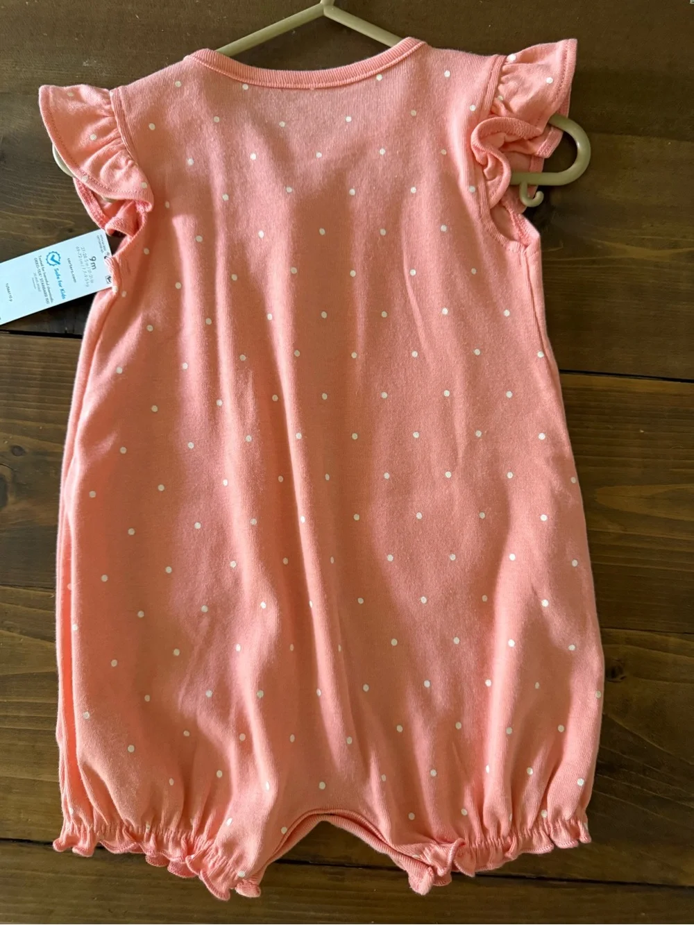 NWT Carter's Pink Polka Dot Heart Pocket Romper